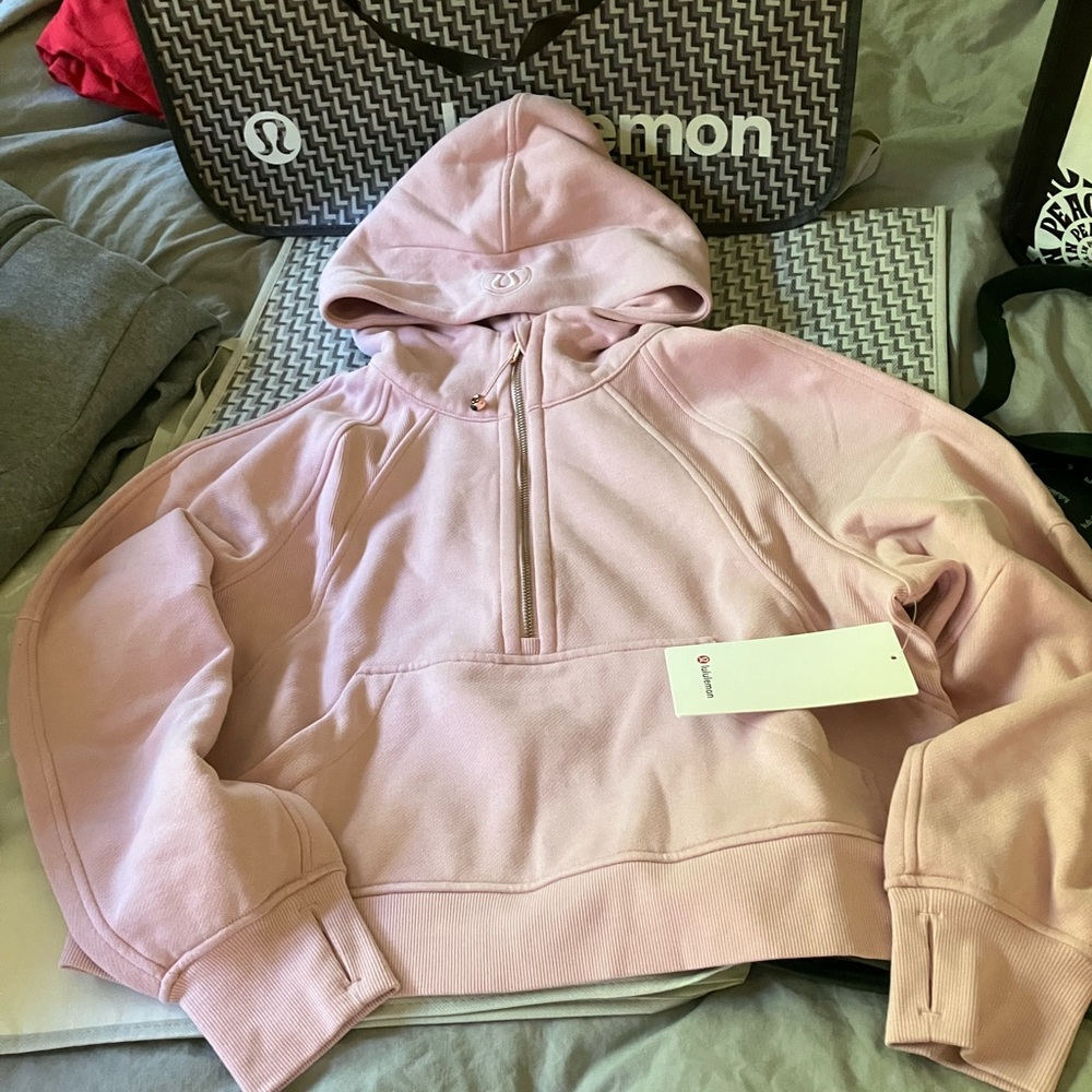 NWT Lululemon Scuba Oversized Half-Zip Hoodie, XS/S, Pink Haze/Rose Gold